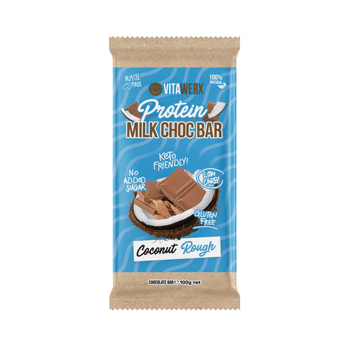 Protein Milk Chocolate Bar - Coconut Rough (100g)