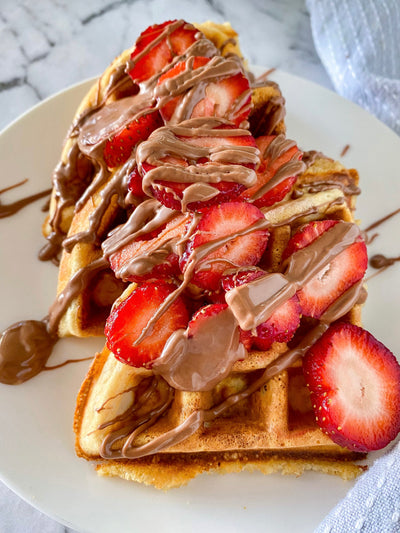 Keto Waffles with Melted Chocolate