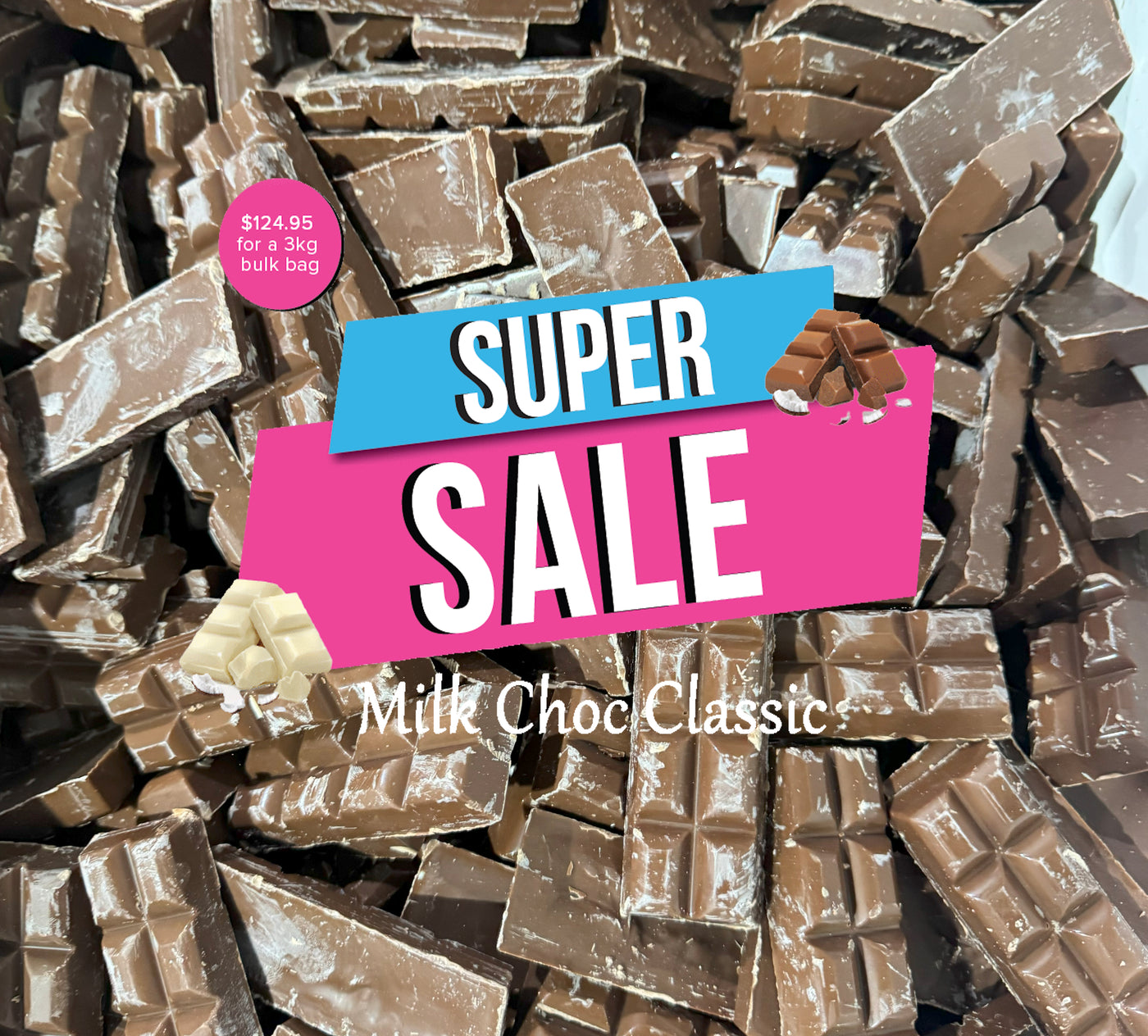 New Recipe- Milk Choc Classic 3kg bulk bag