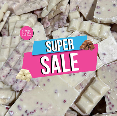 New Recipe- White Choc Raspberry Macadamia 3kg bulk bag