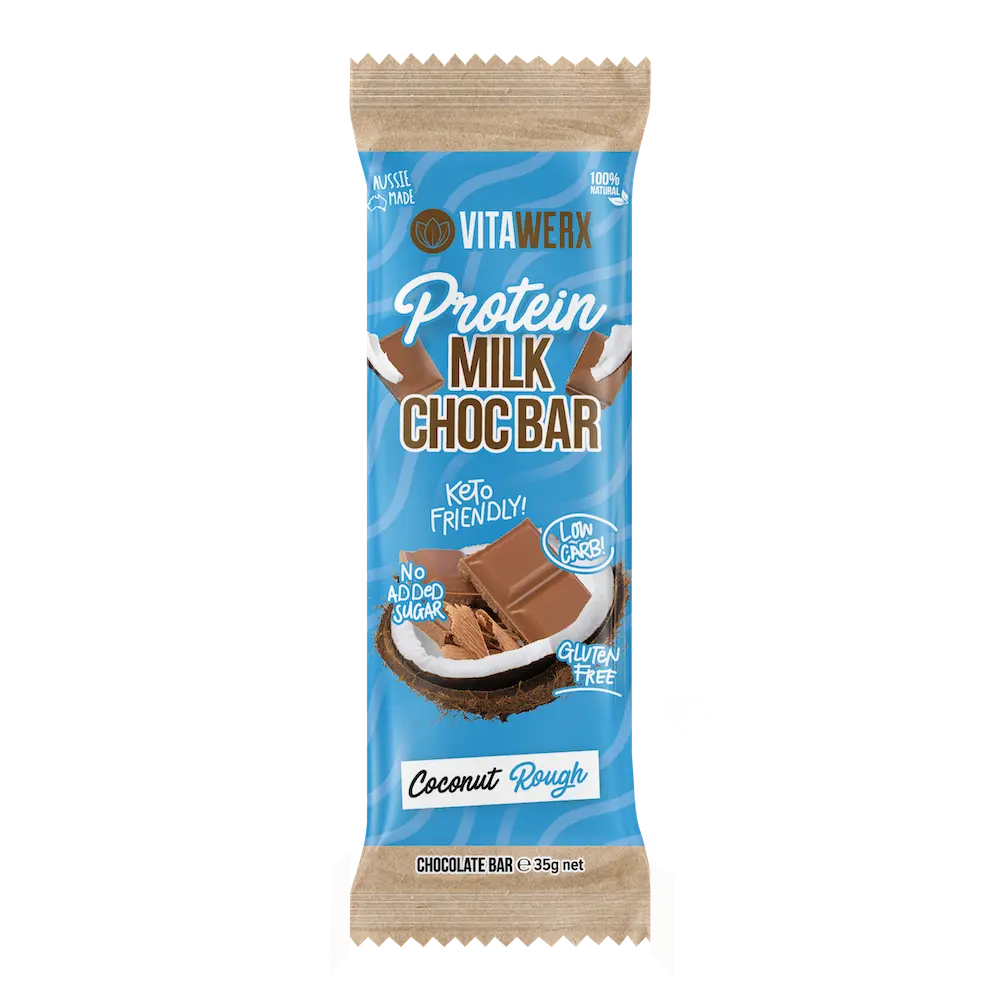 Protein Milk Chocolate Bar - Coconut Rough (35g)