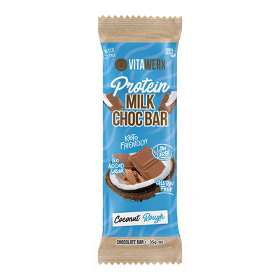 Protein Milk Chocolate Bar - Coconut Rough (35g)