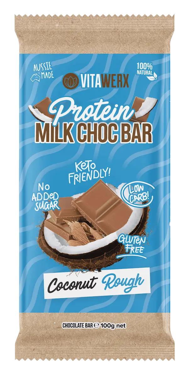 Protein Milk Chocolate Bar - Coconut Rough (100g)