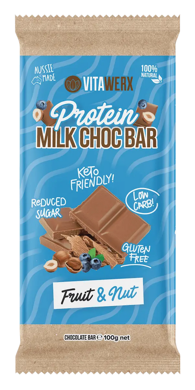 Protein Milk Chocolate Bar - Fruit & Nut (100g)