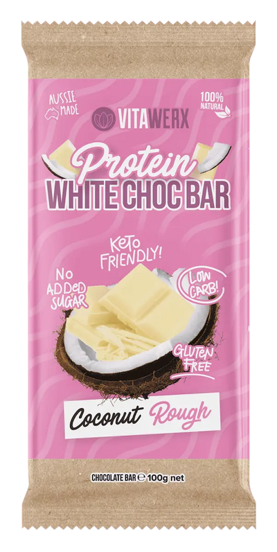 Protein White Chocolate Bar - Coconut Rough (100g)