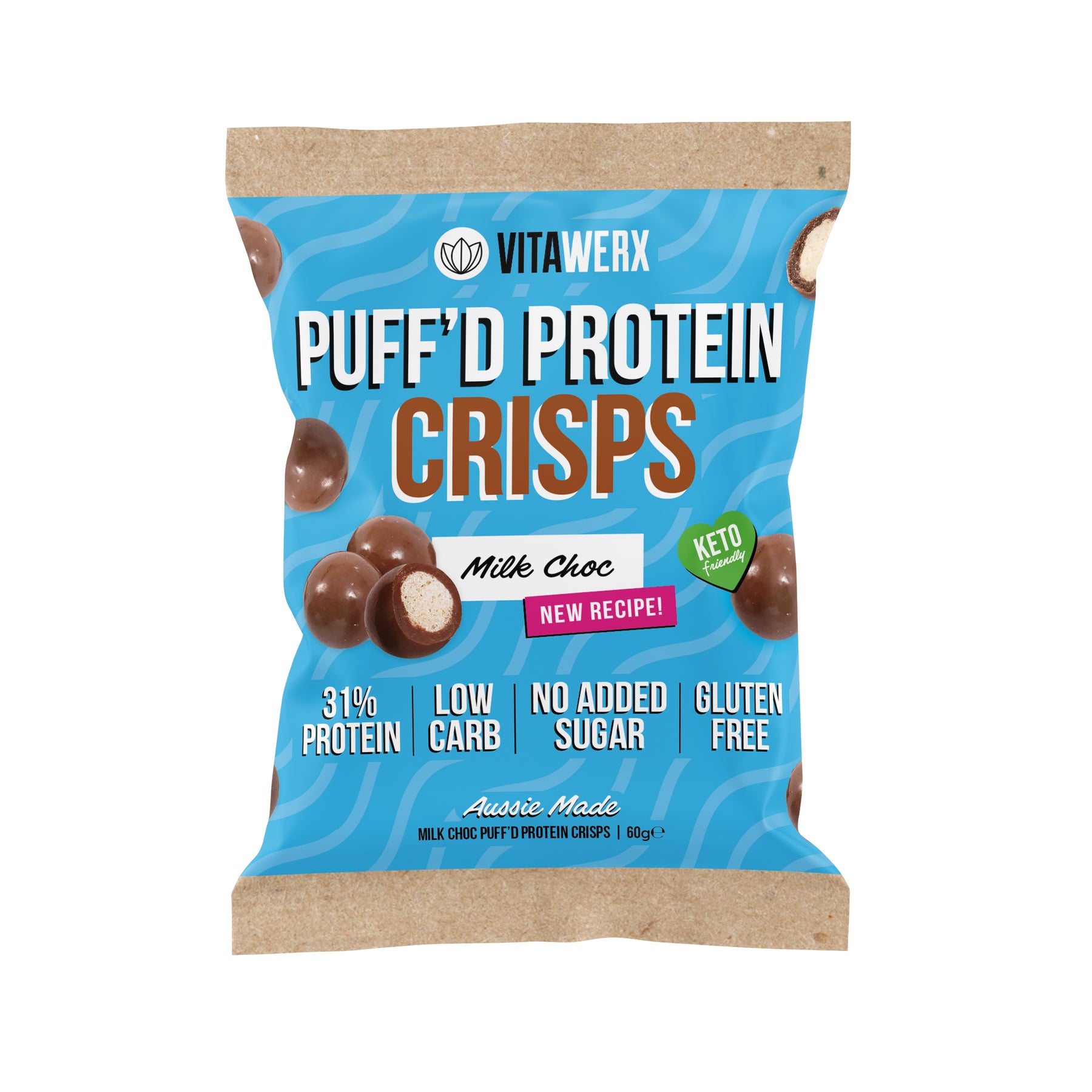 Milk Choc Puff'd Protein Crisps (60g) – Vitawerx
